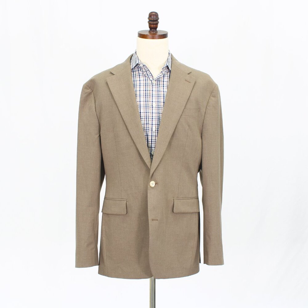 Bespoke 44L Brown Blazer Sport Coat Jacket 2-Button Solid Y296